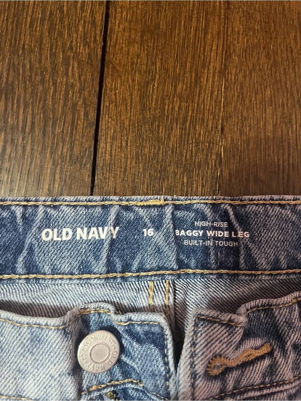 Old Navy Light Blue Distressed Baggy Wide-Leg Jeans - Kids